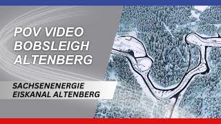 POV Bobsleigh point of view down the track in Altenberg