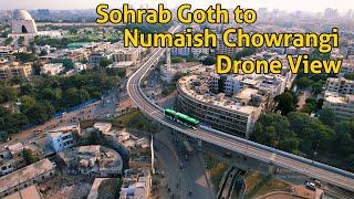 Sohrab Goth Flyover to Numaish Chowrangi -  Karachi - Drone View