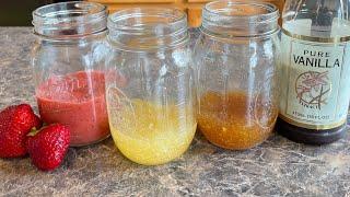 How to make Keto Simple Syrup- Plain, Vanilla and Strawberry. It’s So Easy