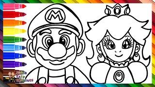 Drawing And Coloring Super Mario And Princess Peach ️ Drawings For Kids