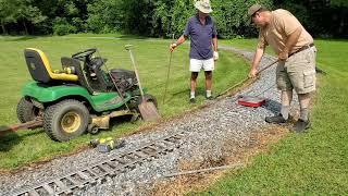 Resurfacing the Horseshoe Curve on the Mill Brook Railroad