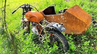 Full Restoration Destroyed 1996 SUZUKI GN 250 Has Reverse Gear with SideCar - Full TimeLapse