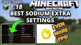 Minecraft Java 1.18 Best Sodium Extra Settings More FPS (Low End PCs) Sodium 1.18 Tutorial