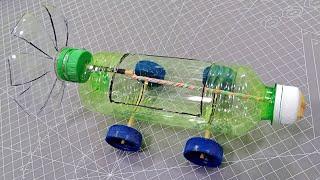 This Guy Made Propeller Car With Plastic Bottle, Rubber Band Powered Car, Science Project