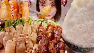 ASMR Grilled Beef Large Intestine【Mukbang/ Eating Sounds】【English subtitles】