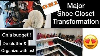 WALK-IN SHOE CLOSET MAKEOVER || MAJOR TRANSFORMATION