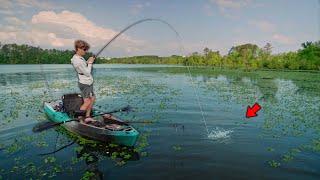 Frog Fishing For MEAN BASS In The JUNGLE! (Kayak fishing)