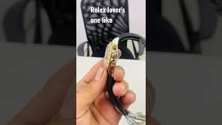 Rolex watch gent's black dail belt watch