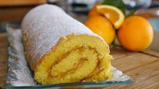 Torta de Laranja com Creme de Laranja | Rolled Pie with Orange Cream