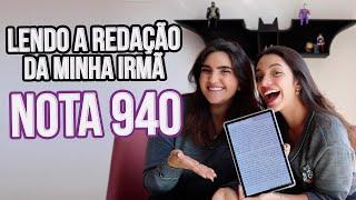 LENDO A REDAÇÃO DO ENEM 2021 DA MINHA IRMÃ! (Débora Aladim e Ana Raquel)