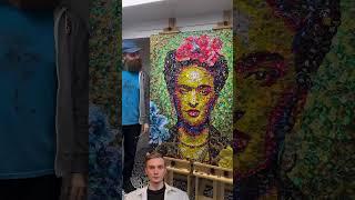 Портреты из крышек #бизнес #идеи #маркетинг #искусство
