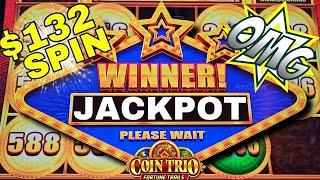 OMG! $132 DOES THE TRICK FOR THIS BIG JACKPOT ON COIN TRIO