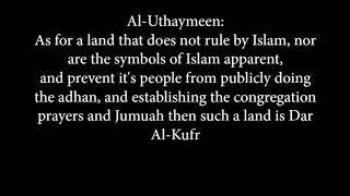 What Makes A Country Dar Al-Islam (Islamic Country) - Shaykh Al-Fawzan Vs. Shaykh Ibn Al-Uthaymeen