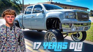 *Extremely Dangerous* 17 Year Old Lifted Truck *GMC SIERRA* 12 Inch Lift kit & 26x14