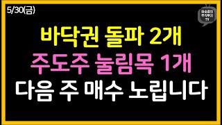 다음주 매수 후보. 주도주 눌림목 1, 바닥권 돌파 2
