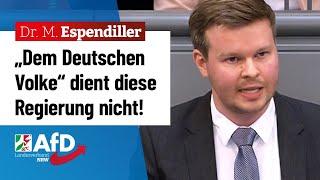 „Dem deutschen Volke“ dient diese Regierung nicht! – Dr. Michael Espendiller (AfD)