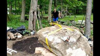 How to move big rocks by yourself | moving large stones by hand | moving boulders by hand