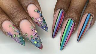 Watch Me Work: Abstract Spring Flower Nail Art