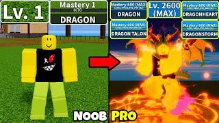 Beating Blox Fruits using Dragon Build! Full Draco v4 Awakening Lvl 0 to Max Lvl Noob to Pro!