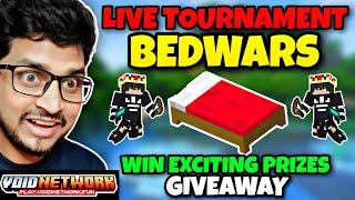 Minecraft Tournament Live  Free To Join BEDWARS Tournament & Giveaways | Java + PE Both