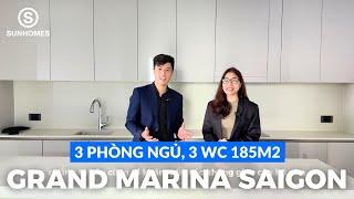 GRAND MARINA SAIGON - căn hộ Marriott layout ĐẶC BIỆT, 3 view 3 phòng ngủ, 3 WC, 185m2 #sunhomes