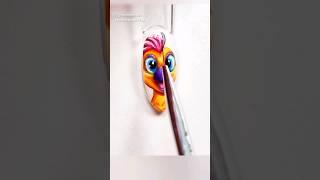 How to draw a parrot, gelpolish #nailarttutorial #nailart #nails #art #naildesign #shorts #parrot