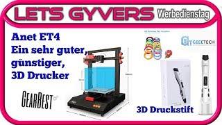 Werbedienstag, Anet ET4 3D Drucker und 3D Druckstift von Geetech, 3d Filamet Set