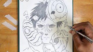 How To Draw Obito (3 Masks) | Step By Step | Naruto Art