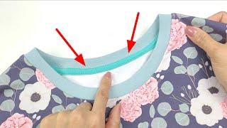 ️ This way I sew stretchy neckline with seam cover  | Sewing Tips and Tricks