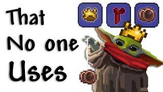 Beating Terraria with items no one uses.