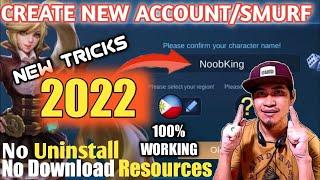 HOW TO CREATE NEW ACCOUNT/SMURF ACCOUNT | No Uninstall | No Download Resources | Mobile Legends