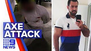 Video emerges of axe attack in Brisbane | 9 News Australia