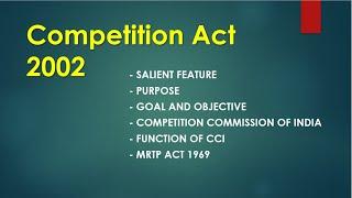 Competition act 2002: Aims and objective |MRTP| Competition commission of India | Guruji law | hindi