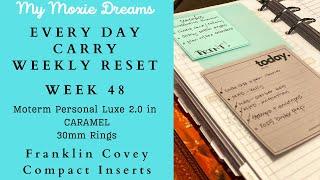 FC Compact Plan With Me Reset | Week 48 | Caramel  Moterm Personal Luxe 2.0 | FCC Inserts | EDC