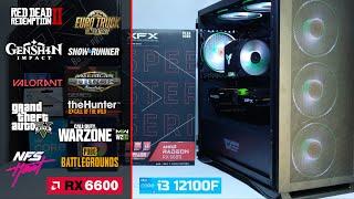 Build My PC, 11 Games Tested (Full PCie 4.0) RX 6600 ft. intel i3 12100F