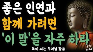 좋은 인연과 함께 가려면 '이 말' 을 자주 하라ㅣ부처님 말씀ㅣ불교 명언ㅣ석가모니 가르침