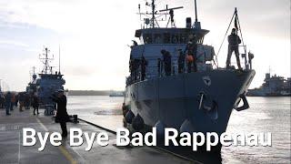 German minesweeper runs out into the Black Sea - Navy band plays goodbye - Deutsche Marine