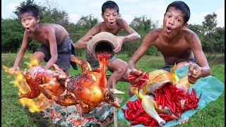 Cooking Big Chicken And Eating  - Kmeng Prey