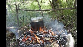 ПВД 2021. Поход в лес с палаткой, однодневка. Single trip trave. SOLO BUSHCRAFT CAMP.