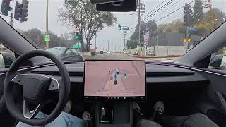 Raw 1x: Tesla FSD 13.2.2 Drives 45 Minutes through Los Angeles in Light Rain