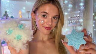 ASMR Snowflake Spa Roleplay ️️ (skin exam, icicle combs, minty mask, etc) ⁺₊。