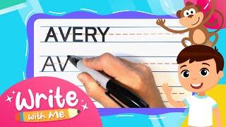 How To Write AVERY -- SUPER FAST | Write With Me! -- FOR KIDS