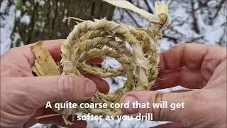 Willow bark cord for bow drill in winter