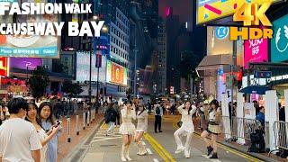 Hong Kong Shopping District Walk : FASHION WALK in Causeway Way Bay | 4k HDR #hongkong #trending