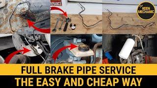 Renault Trafic Vivaro Primastar Remove rusty brake pipe Cut Flush Bend Flare Join Bleed Brake line