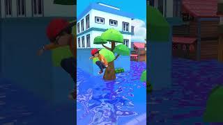 When Nick met the big flood without touching the ground #funny #shorts
