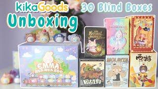 30 BLIND BOXES! KikaGoods Mega Blind Box Unboxing! Full Case of Emma Rua Rua Zoo + Finding Unicorn!