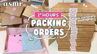 ₊˚ 2 hours ASMR ˚₊ Crisp & Relaxing Paper Sounds | Pack an order with me | cute Korean sticker shop