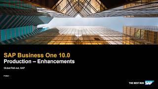 SAP Business One 10.0 - Production Enhancements