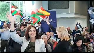 Ayuso a su llegada al mitin del PP en Bilbao